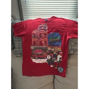 Akoo Graphic T-Shirt Men’s XL Red Streetwear Hip Hop Logo Tee Short Sleeve